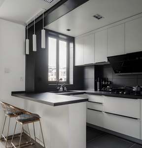 Cuisine italienne haut de gamme, peinture de luxe, stratifié blanc, armoire de cuisine moderne complète, emballage plat - Product Image 2