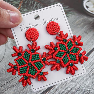 Nouveau mignon guirlande noël pull arbre bonhomme de neige boucles d'oreilles vacances mode drôle noël graine perle boucle d'oreille prêt à expédier - Product Image 4