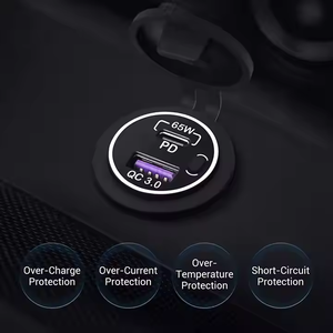 อะแดปเตอร์ USB คู่83W สำหรับ<span class=keywords><strong>รถ</strong></span>ยนต์ที่ชาร์จเพิ่มอัตโนมัติ USB-C แล็ปท็อปชาร์จเร็วพร้อมสวิตช์ไฟสำหรับ<span class=keywords><strong>มอเตอร์ไซค์</strong></span>และโทรศัพท์ - Product Image 5