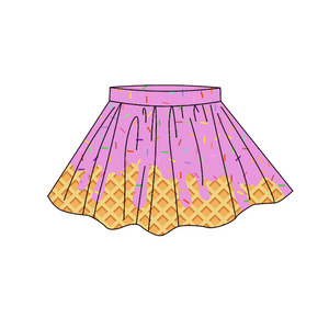 Jupe respirante GLK0278 personnalisée pour petite fille, motif goutte de crème glacée, jupe de yoga d'été pour bébé fille, vente en gros - Product Image 1