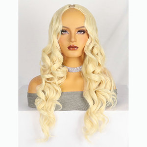 <span class=keywords><strong>Bella</strong></span> fibra resistente al calore colore biondo 613 parrucche sintetiche lunghe ricci onda grande V parte 300g senza spargimento nessun groviglio - Product Image 4