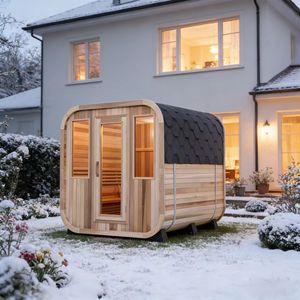 Sauna à vapeur carré en bois massif, 4 personnes, directement de l'usine, pour une revitalisation physique, sauna abordable pour une escapade spa à domicile - Product Image 3