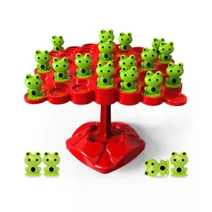 Frog Balance Tree Stacking Game Toy for Preschool Kids Frog Number Frog Number Counting Balance Board Game Educational Toy