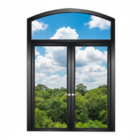 Ventanas Francesas de Aluminio Modernas Personalizadas de Fábrica con Doble Vidrio Templado