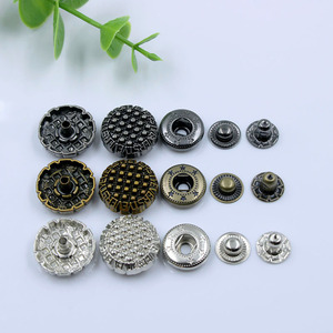 Thiết Kế Tùy Chỉnh Thương Hiệu Logo Bốn Phần Mùa Xuân Kim Loại Snap Nút Áo Khoác Quần Áo Cổ Báo Chí Fastener Cho Phụ Kiện May Mặc - Product Image 2