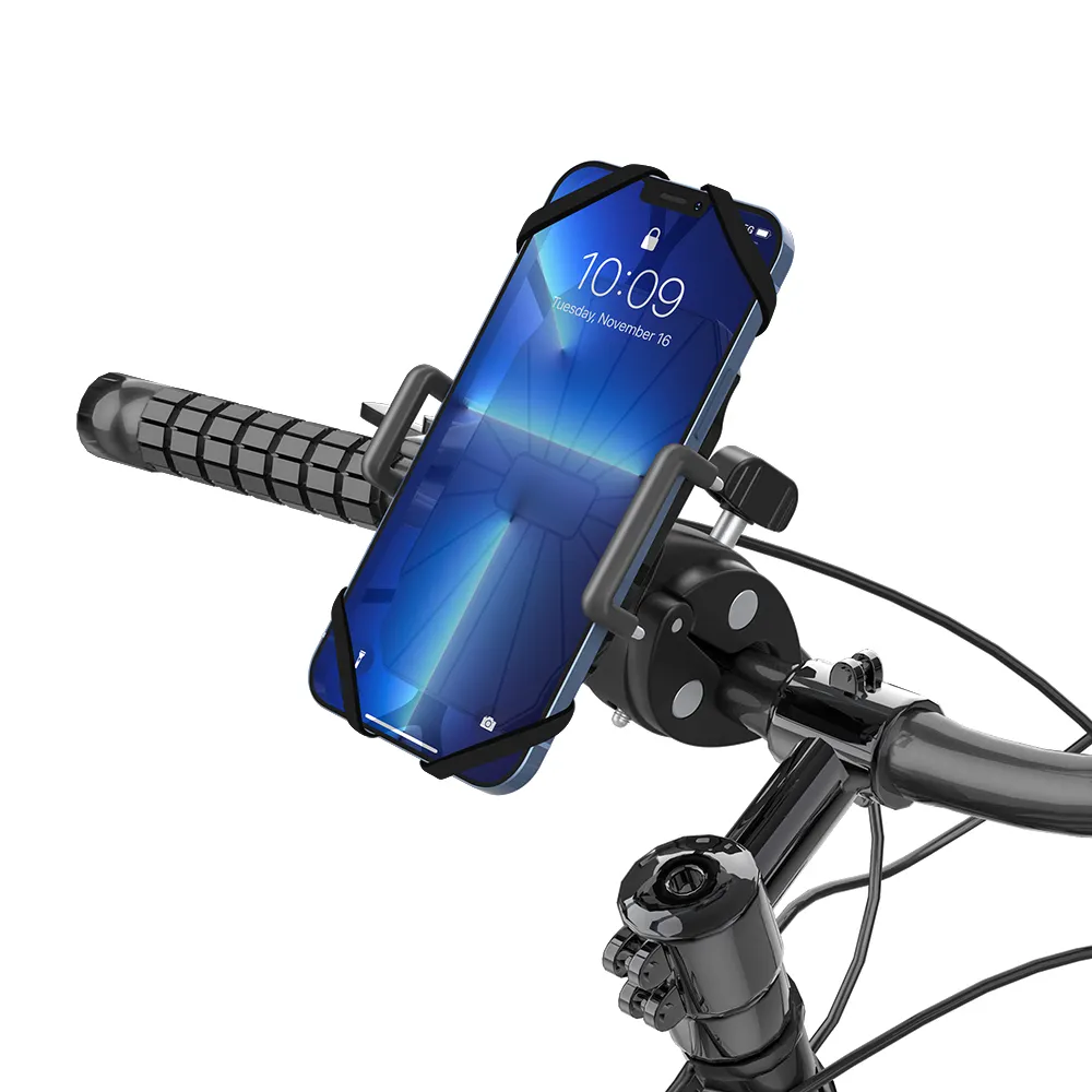 Estable Durable Antideslizante 2024 Nuevos productos Teléfono móvil Accesorios para bicicletas Soporte para teléfono de bicicleta Compatible con teléfono inteligente de 4-7 pulgadas