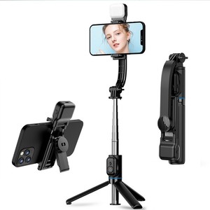 Portátil inalámbrico remoto Led luz Video <span class=keywords><strong>Selfie</strong></span> Stick trípode soporte para iPhone 16 15 14 13 <span class=keywords><strong>Samsung</strong></span> Smartphone - Product Image 1