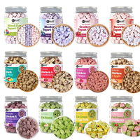 Fabrication OEM de friandises pour animaux de compagnie lyophilisées riches en protéines, fabrication ODM pour les collations pour chats et chiens, plusieurs saveurs disponibles