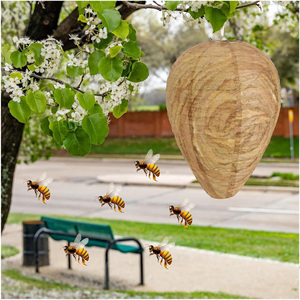 Sinh Thái Thân Thiện Với Ngoài Trời Bee Wasp Nest Mồi Ngăn chặn Côn Trùng Bẫy Treo Giấy Không Thấm Nước Mô Phỏng Wasp Nest - Product Image 4
