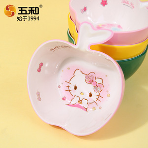 Wuhe Childrens Apple Shaped Bowl Cartoon Pattern Baby Food Bowl For Kids 0-12 Months - Product Image 4