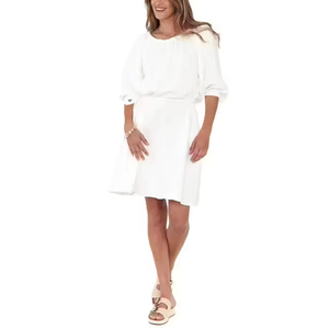 <span class=keywords><strong>Robe</strong></span> imprimée personnalisée en coton extensible à motif floral pour femme, idéale pour l'église, la plage, les soirées, vente en gros OEM - Product Image 1