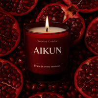 Boîte cadeau minimaliste AIKUN, logo personnalisé, bougie aromathérapeutique, ambiance calme, bougie artisanale, parfum frais
