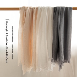 Écharpe longue simple en polyester, style japonais et coréen, couleur unie, protection solaire, sensation haut de gamme, printemps-été - Product Image 3