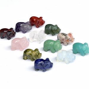 高品質ナチュラルレッドジャスパークリスタル彫刻動物かわいい小さな豚の彫刻 - Product Image 4