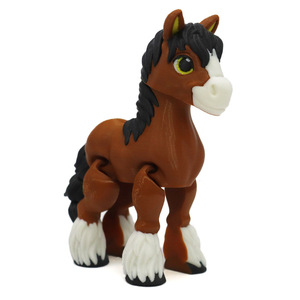 Figura de Caballo Articulada de Silicona Impresa en 3D, Características Móviles, Diseño Contemporáneo, Artesanía Ecológica para Aliviar el Estrés, Decoración del Hogar - Product Image 1
