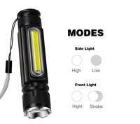 Lampe de poche multifonctionnelle pour le camping, LED rechargeable par USB, batterie T6+COB, 500 lumens, étanche IP55, lumière de travail avec aimant latéral