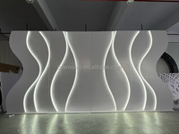 Panneau de fond de scène en acrylique blanc lumineux à LED SMS Luxury Wave pour cérémonie de mariage et décoration d'événements