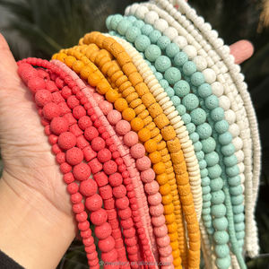 Perles rondes en pierre de lave volcanique multicolores AsVrai U 4-8 mm, perles en vrac pour la fabrication de bijoux, accessoires de bracelet DIY - Product Image 3