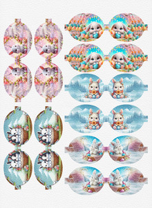 Fiore <span class=keywords><strong>di</strong></span> pasqua coniglio uovo <span class=keywords><strong>di</strong></span> carota forma <span class=keywords><strong>di</strong></span> fiocco stampato Litchi in finta pelle per orecchini portachiavi per festa in pelle sintetica - Product Image 6