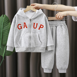 Set felpa stile coreano per <span class=keywords><strong>bambini</strong></span> Cardigan con cerniera con cappuccio in cotone <span class=keywords><strong>abbigliamento</strong></span> <span class=keywords><strong>sportivo</strong></span> per ragazzi - Product Image 4