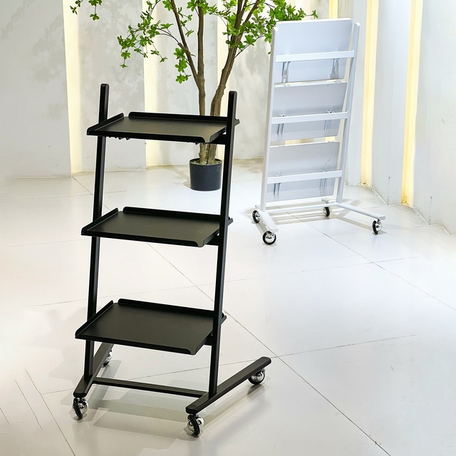 Modern Salon Trolley Silver Equipments Working Cart Beauty Salon Stainless Steel Trolley Barber Shop Handcart Mobile Car Trolley