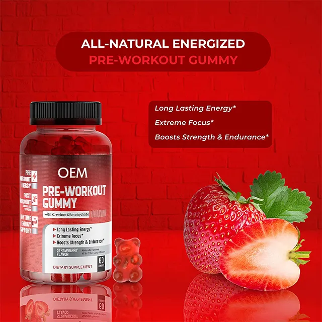 OEM creatina monohidratada Gummies Workout Gummies com energia duradoura reforçada