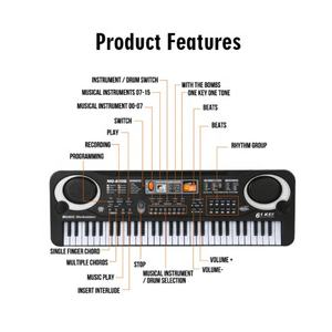 Órgano Electrónico <span class=keywords><strong>con</strong></span> Teclado de 61 Teclas Simulación de <span class=keywords><strong>Piano</strong></span> <span class=keywords><strong>con</strong></span> Micrófono - Product Image 3