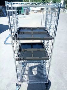 SMT antistatique <span class=keywords><strong>Chrome</strong></span> fil étagère chariot en acier au carbone ESD plateau chariot 4 \ "roues en caoutchouc OEM personnalisable PCB pour chariots à main - Product Image 5