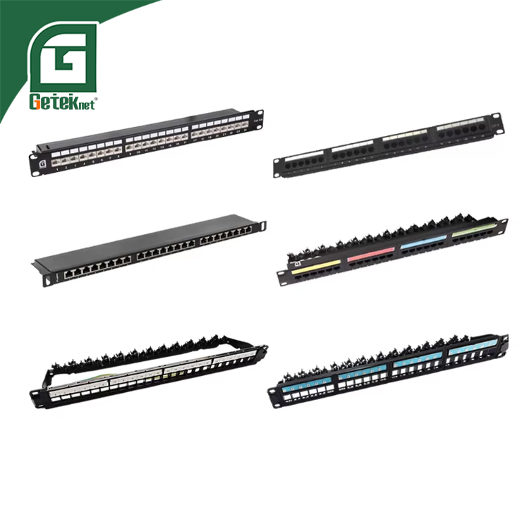GETEKnet OEM ODM Network Keystone Passthrough <strong>Patch</strong> <strong>Panel</strong> Rj45 24 48 Port Cat6 <strong>with</strong> <strong>Cable</strong> <strong>Organizer</strong> for Network Cabling System