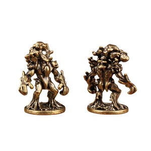 Figurine d'esprit d'arbre en laiton, modèle artisanal vintage vieilli, ornement décoratif de bureau - Product Image 5