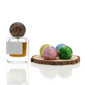 Unique Rounded Shape Creative Design Perfume Bottle <b>clear</b> 50ml Custom Perfume Bottles 50ml with <b>Resinous</b> Lid - Product Image 3