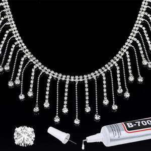 Catena di nappe in cristallo oro argento per abiti da sposa accessori per abiti da sera con artiglio strass per scarpe e borse - Product Image 3