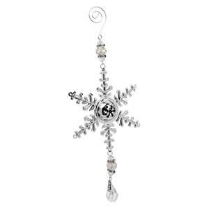 Ornamento in Vetro di Alta Qualità a Forma di Piccola Sfera Personalizzabile con Fiocco di Neve per Decorazione Casa, Stampa UV con Grafica Paillettata per Artigianato - Product Image 2