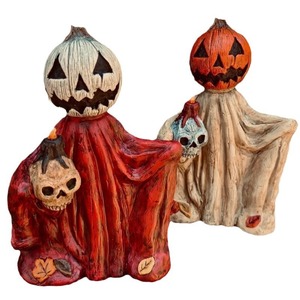 เสื้อคลุมหัวฟักทองเรซิ่น ตกแต่งฮาโลวีน งานแฮนด์เมด สำหรับตกแต่งบ้าน ทางเข้าบ้าน หรือวางบนโต๊ะ - Product Image 5