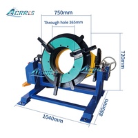 Positionneur de soudage inclinable robuste ACRROS 600 kg avec mandrin à 3 mâchoires et commande au pied pour soudage circonférentiel de réservoirs et cylindres
