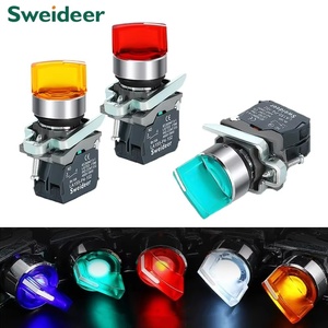 Xb4 Chất lượng cao 22mm 2 vị trí 3 vị trí sáng <span class=keywords><strong>Knob</strong></span> chuyển tự khóa chốt Selector Bảng điều chỉnh thiết bị chuyển mạch với LED ánh sáng 12V - Product Image 1