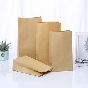Sac en papier kraft, emballage cadeau créatif, sac à pain, fond carré, emballage pour livraison de nourriture, sac en papier - Product Image 3