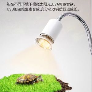 Turtle Basking Lamp With <b>Timer</b> Dimming Full Spectrum Heat <b>Light</b> For Reptiles Pet Calcium Supplement UVA Protection Spiral Design - Product Image 5