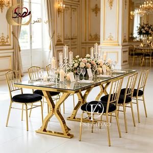 Mesas y Sillas de Comedor Modernas de Acero Inoxidable de Lujo con Diseño Personalizado para Bodas, Banquetes, Hogar y Uso en Hoteles - Product Image 5