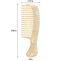 Peigne à dents larges en acétate, peigne de poche portable, peigne à cheveux en acétate de cellulose à imprimé rétro pour la vente en gros