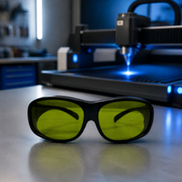 Lunettes de sécurité laser bleues 450 nm OD4+ certifiées CE RoHS avec garantie de 6 mois pour la gravure et la découpe
