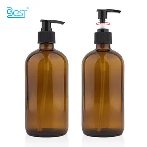 Grande capacidade 100ml 120ml 300ml 500ml garrafa de vidro âmbar deluxe shampoo garrafa bomba farmácia garrafa