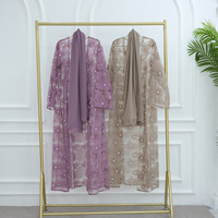 Robe longue de haute qualité et élégante à vendre à Dubaï, Moyen-Orient, pour femmes, cardigan à fleurs 3D perlé, abaya