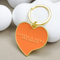 Porte-clés en métal personnalisé en forme de cœur rond, logo personnalisé, plaqué or, porte-clés rotatif pour cadeau de mariage