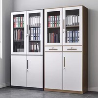 Armoire de classement modulaire mobile moderne minimaliste, rangement de documents de bureau, porte en verre ignifuge, construction en acier, serrure, usage commercial