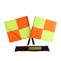 Drapeau d'arbitre de football à motif quadrillé personnalisé pour arbitre de touche, fabriqué en Chine, vente en gros