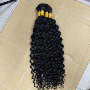 Capelli Umani Brasiliani Lisci Naturali per Trecce Senza Trama, Ciocche per Trecce Boho, Estensioni per Capelli Ricci - Product Image 5