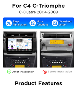 <span class=keywords><strong>Autoradio</strong></span> Android avec puce Qualcomm Junsun pour Citroën <span class=keywords><strong>C4</strong></span> C-Triomphe C-Quatre 2004-2009, Apple CarPlay, stéréo, caméra 360°, 1,8 GHz - Product Image 2