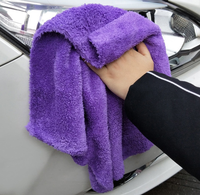 Serviette de voiture en microfibre sans bords 40x40 350GSM, serviette en microfibre corail pour lavage de voiture, serviette absorbante en microfibre pour le séchage et le detailing automobile