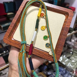 Cordón para collar de los Cinco Dioses de la Riqueza, cordón colgante de plata tibetana tejido a mano para hombre y mujer, aleación de Buda Thangka tibetano - Product Image 4